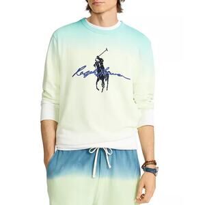 New Polo Ralph Lauren Dip-Dyed Spa Terry Big Pony Crewneck Sweatshirt Men XL